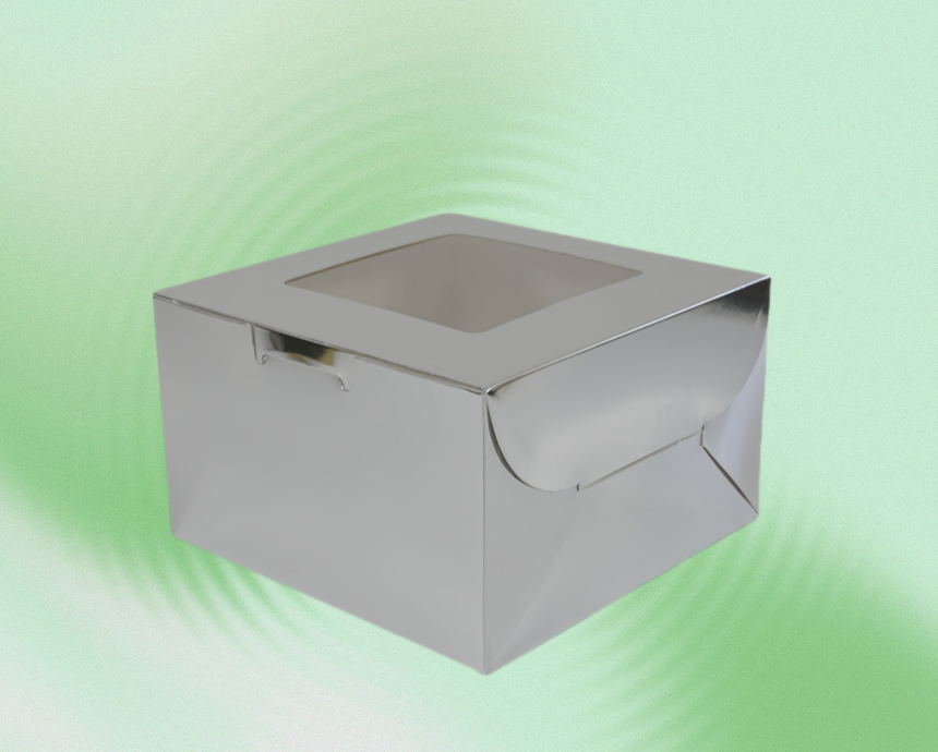 Silver Foil Cardboard Cupcake Packaging Boxes